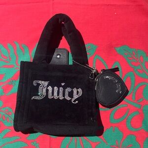 Juicy Couture Black Mini Bag with Heart Charm